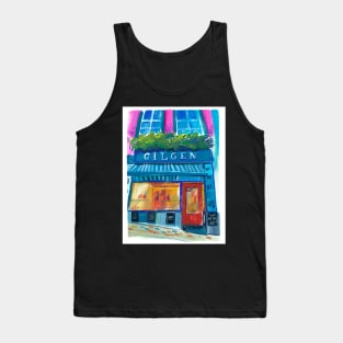 Gouache and colored pencils urban sketch | Gilgen Store Tank Top